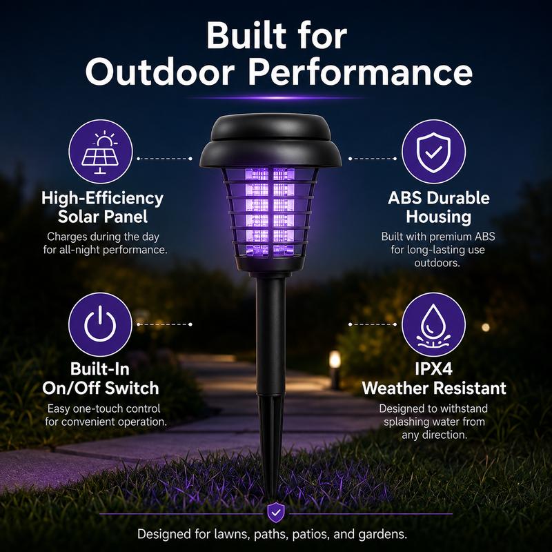 🔥 Solar Mosquito Zapper Light – Outdoor Garden Stake Lamp, UV Insect Killer