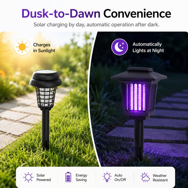 🔥 Solar Mosquito Zapper Light – Outdoor Garden Stake Lamp, UV Insect Killer