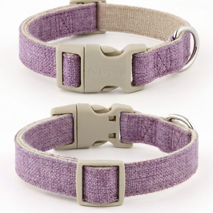 Sustainable Cotton Hemp Dog Collar & Leash Set