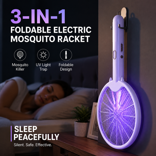 ✨3-in-1 Foldable Electric Mosquito Racket