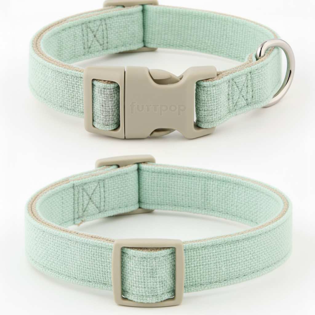 Sustainable Cotton Hemp Dog Collar & Leash Set