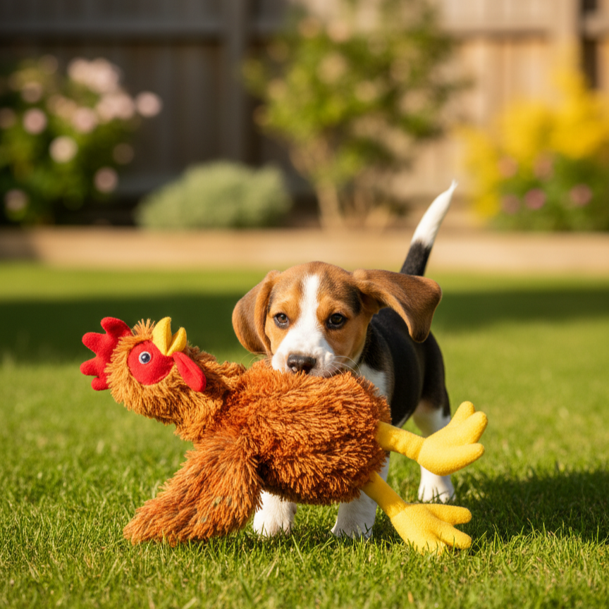 FurrPop Plush Chicken Dog Toy